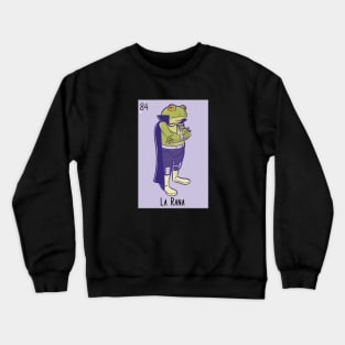 La Rana // Mexican Luchador Frog Loteria Card Crewneck Sweatshirt